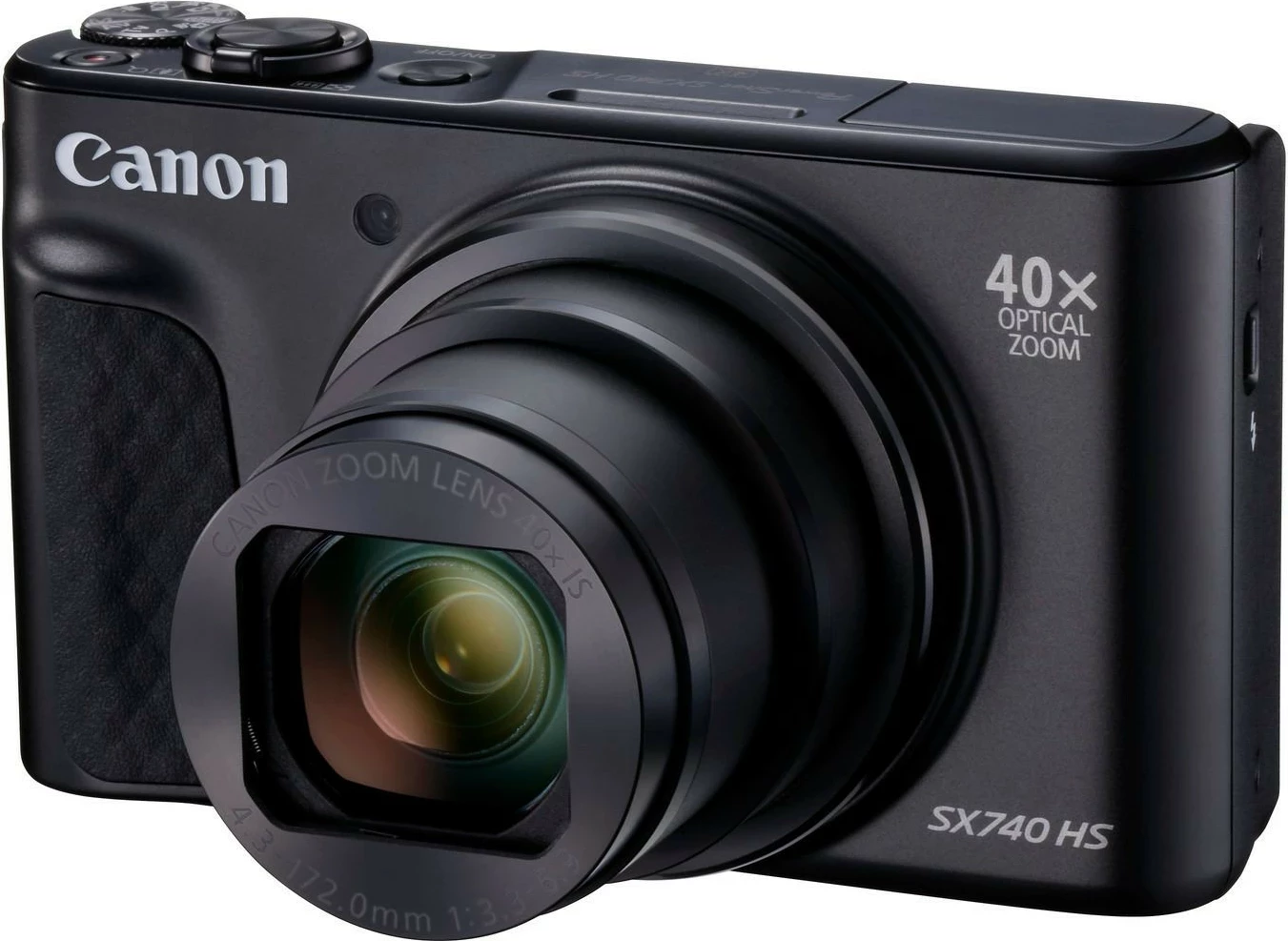 Kompaktni fotoaparat Canon PowerShot SX740 HS, 20,3 MP, 40x optični zoom, 4K, Wi‑Fi, črn
